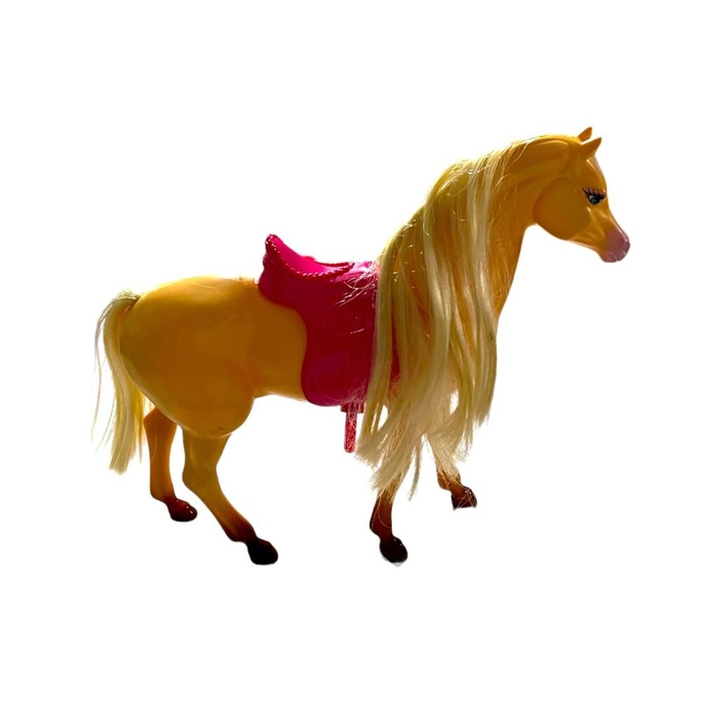 Tan Barbie & Friends Horse with Pink Saddle